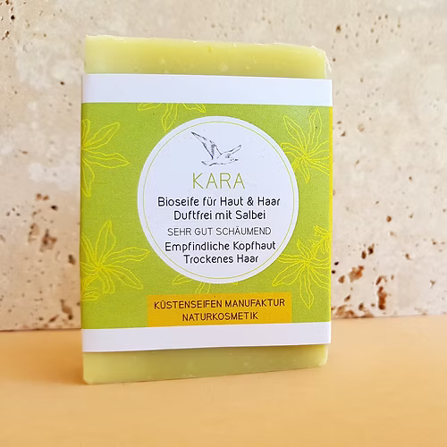 Bioseife Kara - Duftfrei mit Salbei - empfindliche Kopfhaut, trockenes Haar
