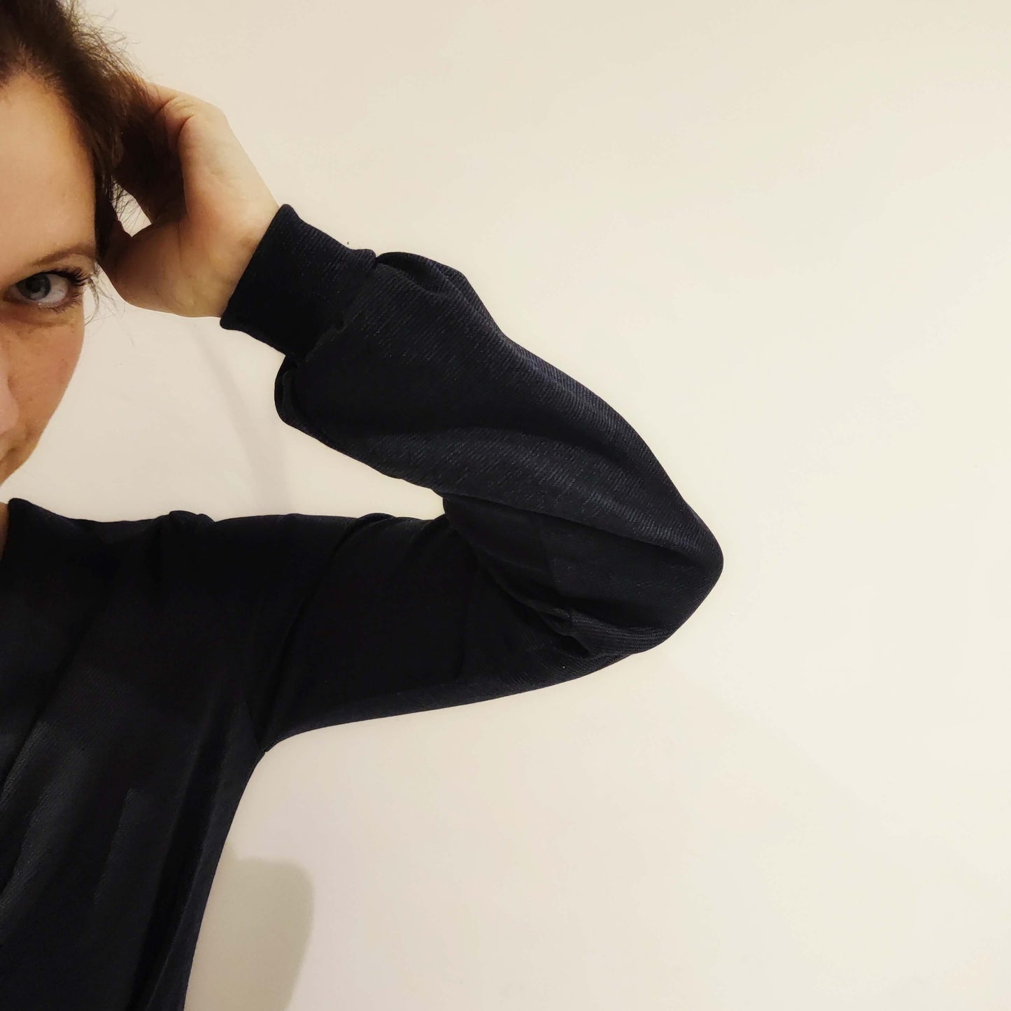 Schnittmuster Wasserfalllangarmshirt / Kleid "Zazu" für Webware XS-XL, t-design, inkl. Beamerdatei