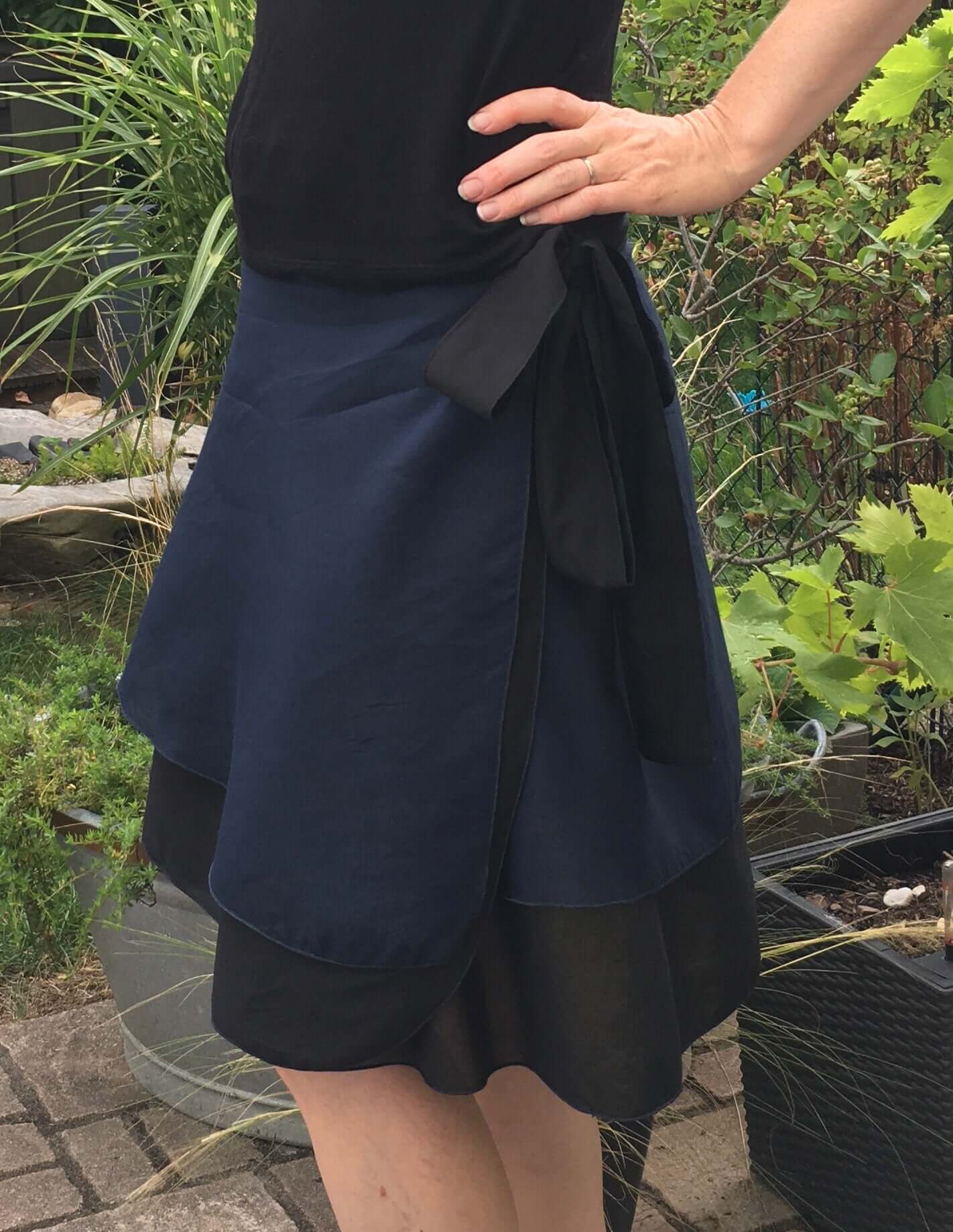 Schnittmuster Wickelrock "Mirabell" für Webware XS-XL, von t-design, inkl. Beamerdatei