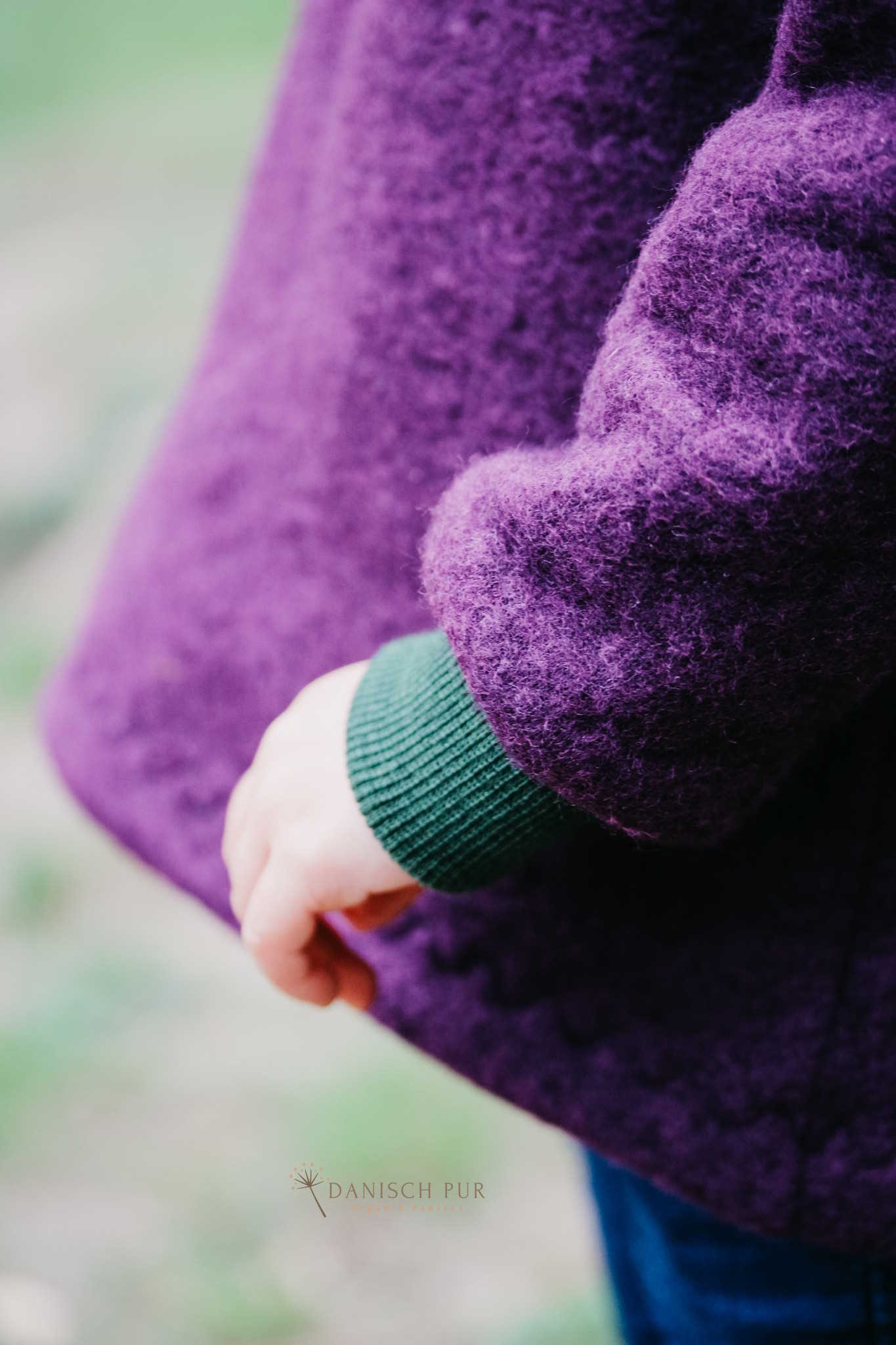 Bio Wollfleece Aubergine meliert(100% Schurwolle, Merino, kbt, mulesingfrei)