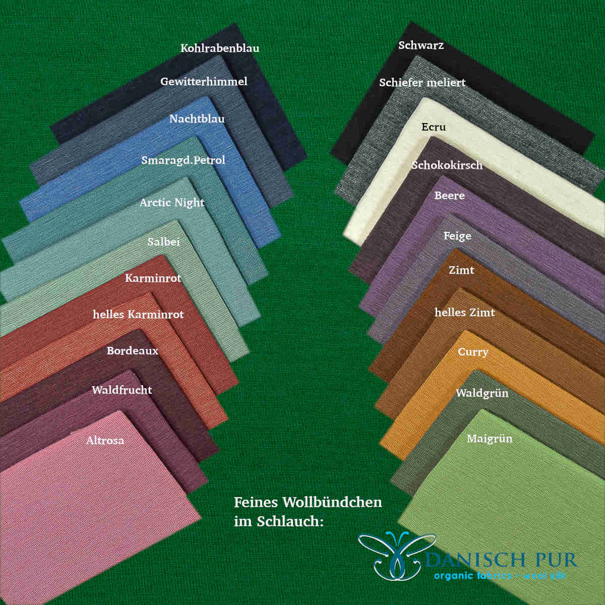 Organic wool/lyocell terry cloth, dark summer green (Merino, organic, mulesing-free)