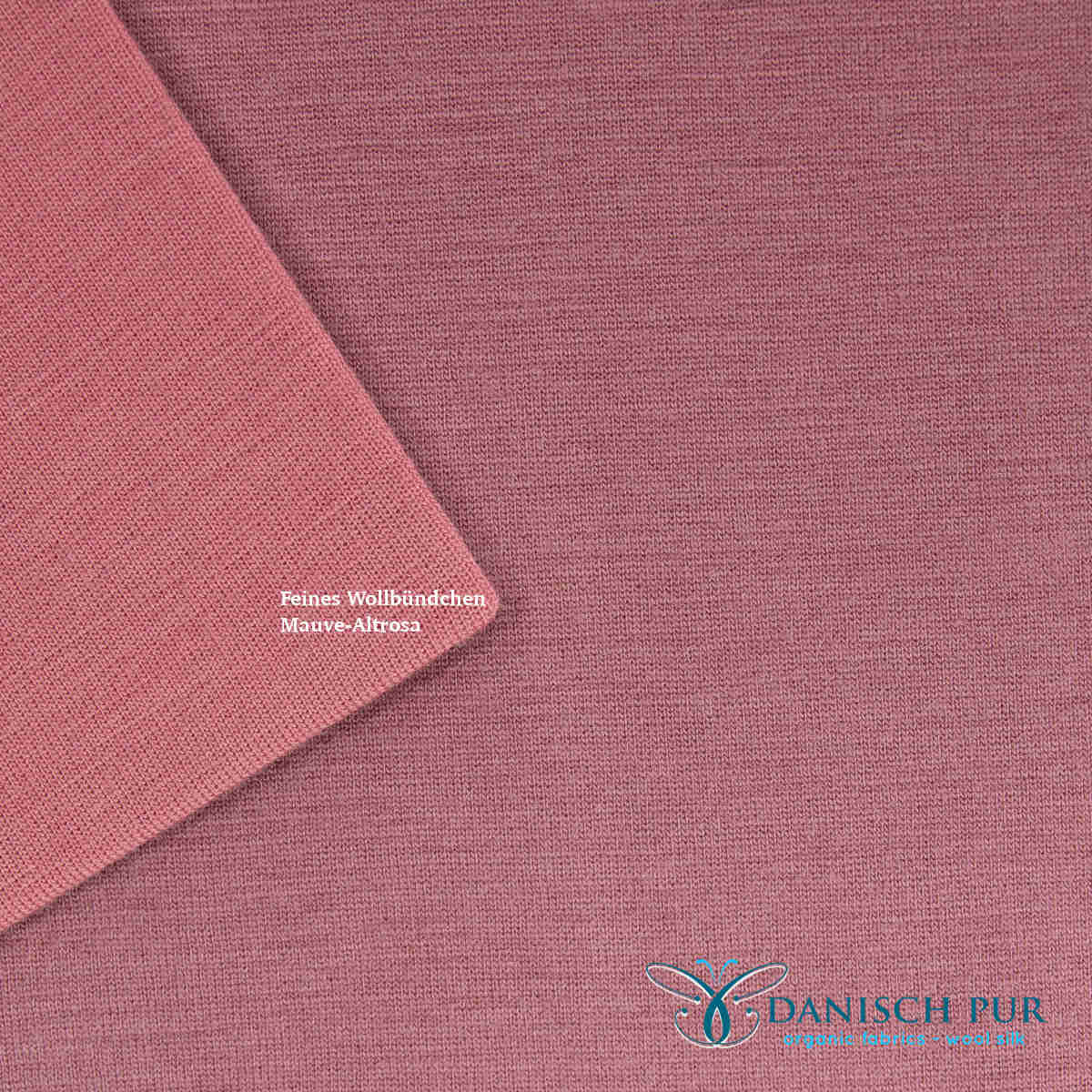 Fine organic wool cuffs old pink (organic, mulesing-free) in a tube