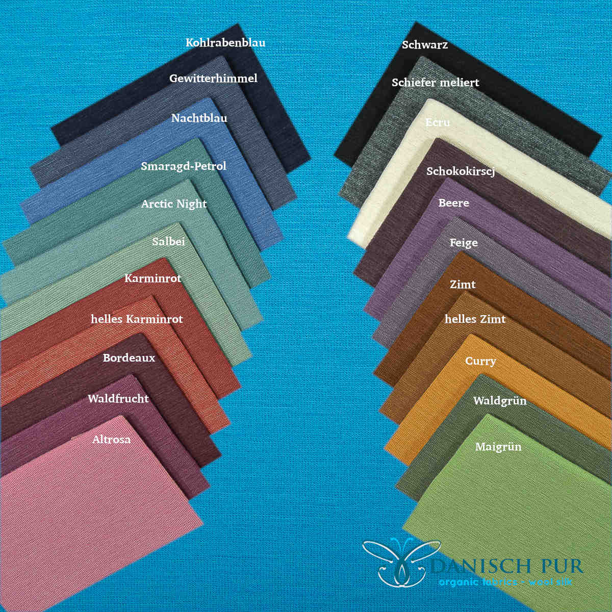 Coupon 60 cm Feines Bio Wollbündchen leuchtende Lagune (kbt, mulesingfrei) im Schlauch