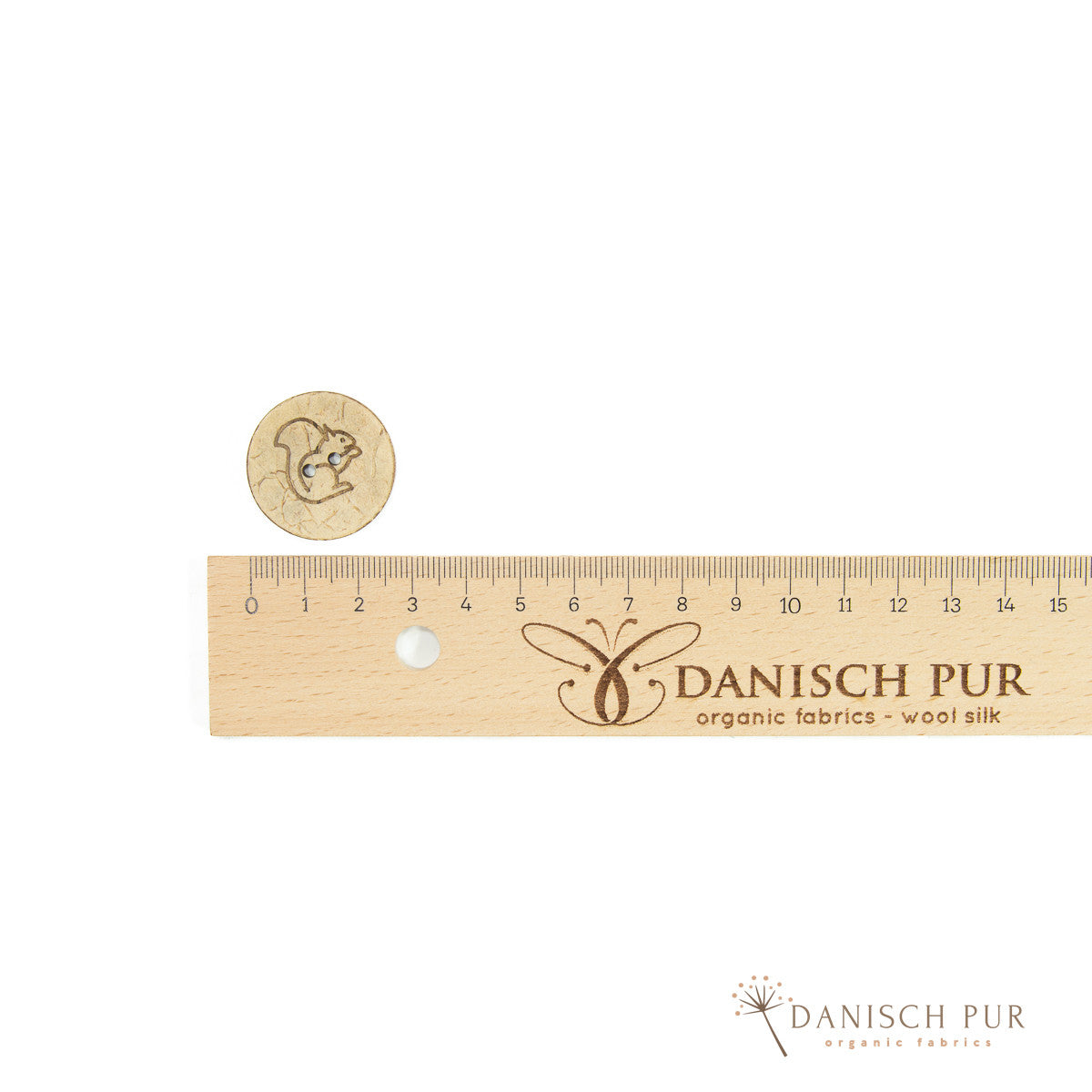 Knopf Kokosnuss - Eichhörnchen 28mm