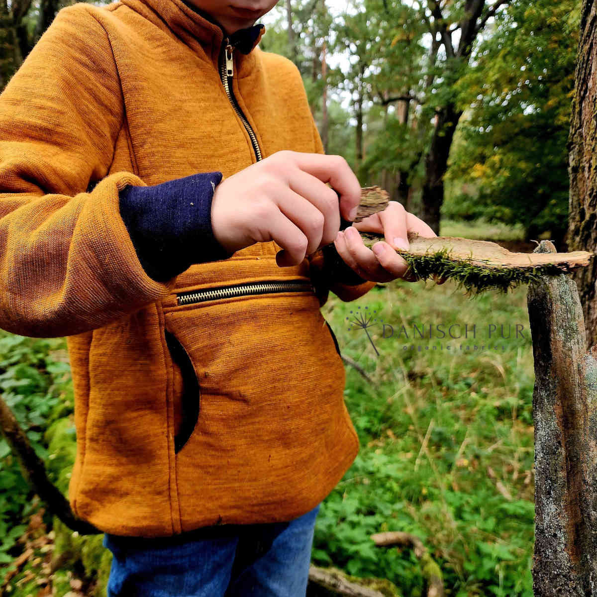 Bio Wendefleece Gold meliert (100% Schurwolle, Merino, kbt, mulesingfrei)