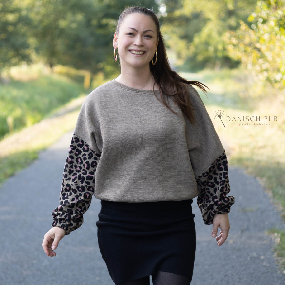 Bio Wendefleece Taupe meliert (100% Schurwolle, Merino, kbt, mulesingfrei)
