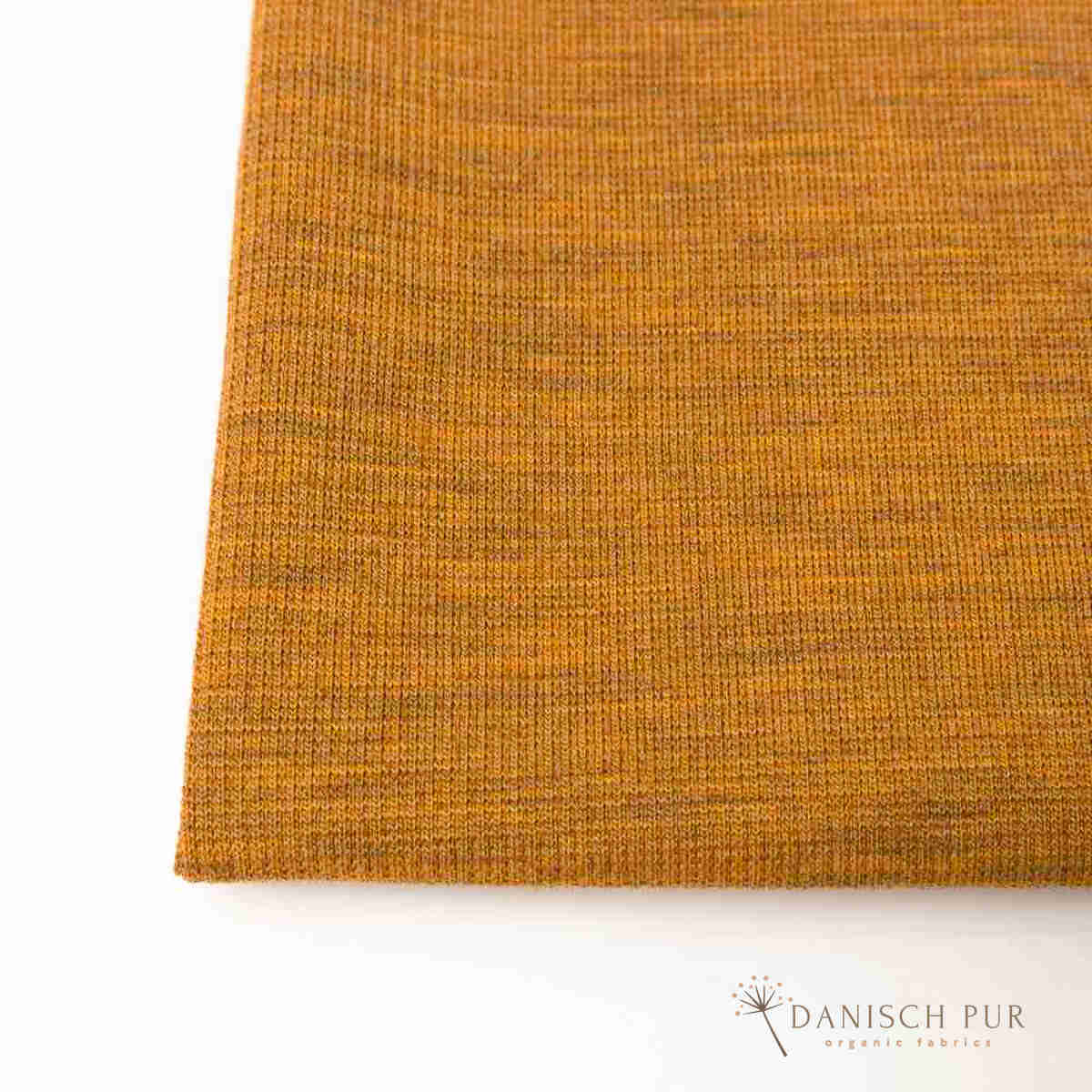 Meliertes Bio Wollbündchen Gold(kbt, mulesingfrei) Rippe im Schlauch