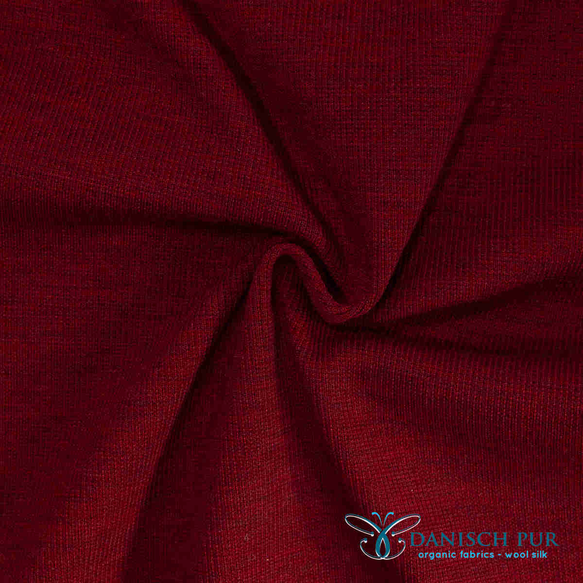 Bio Wollbündchen rot meliert Rippe im Schlauch (kbt, mulesingfrei)