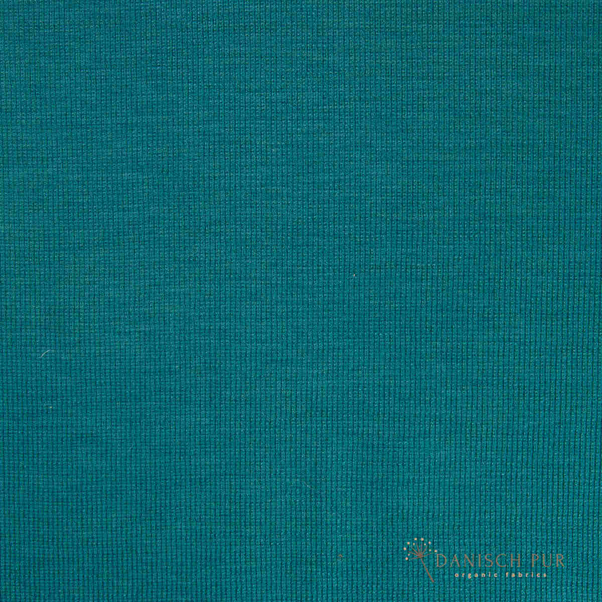 Bio Wollbündchen JadePetrol (kbt, mulesingfrei) Rippe im Schlauch