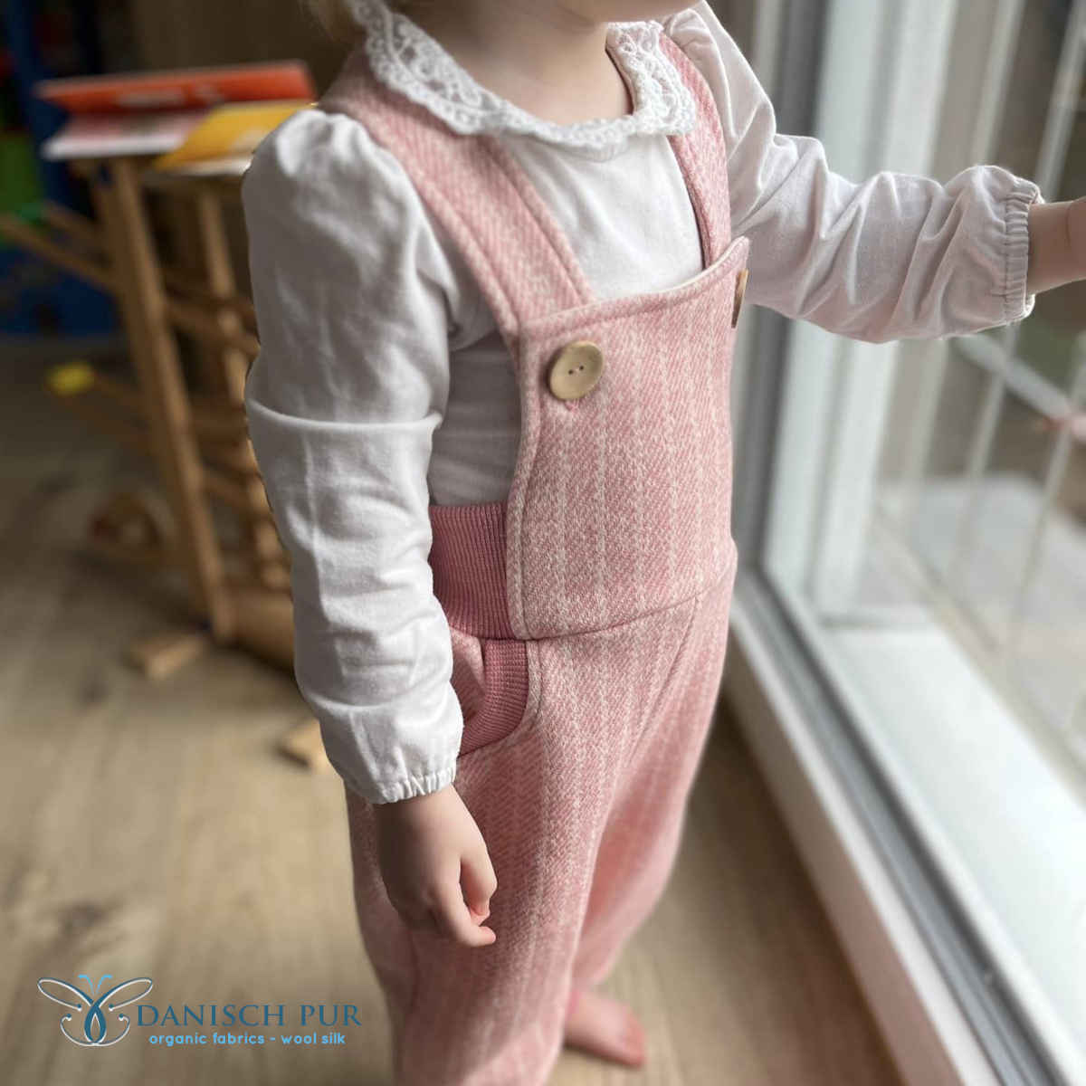 Bio Wolle-Hanf (kbt, mulesingfreit-kba) rosa melierter Kuschel-Fischgrat