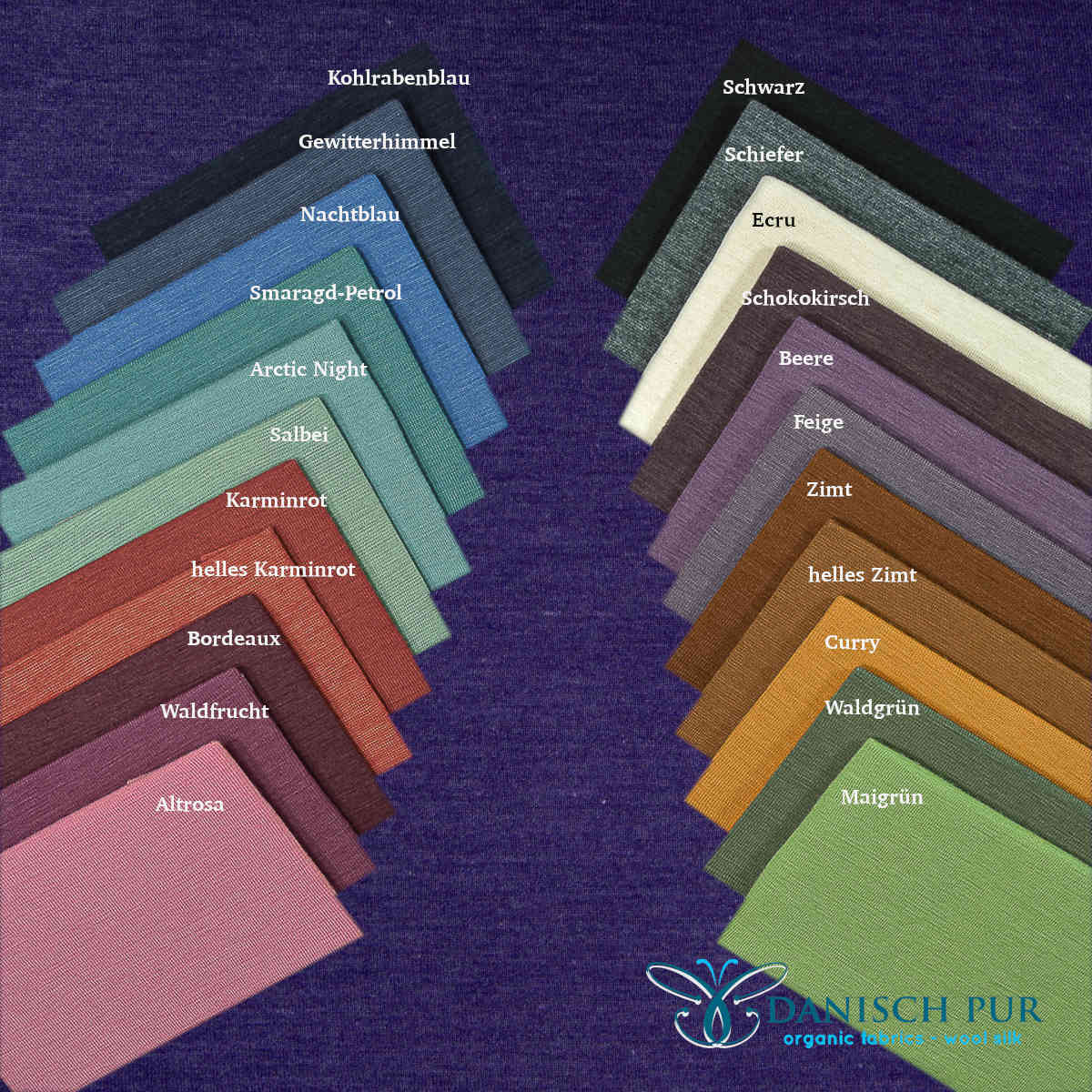 Coupon 40 cm Bio Wolle Seide Amethyst (70% Schurwolle Merino, kbt, mulesingfrei, 30% Seide)