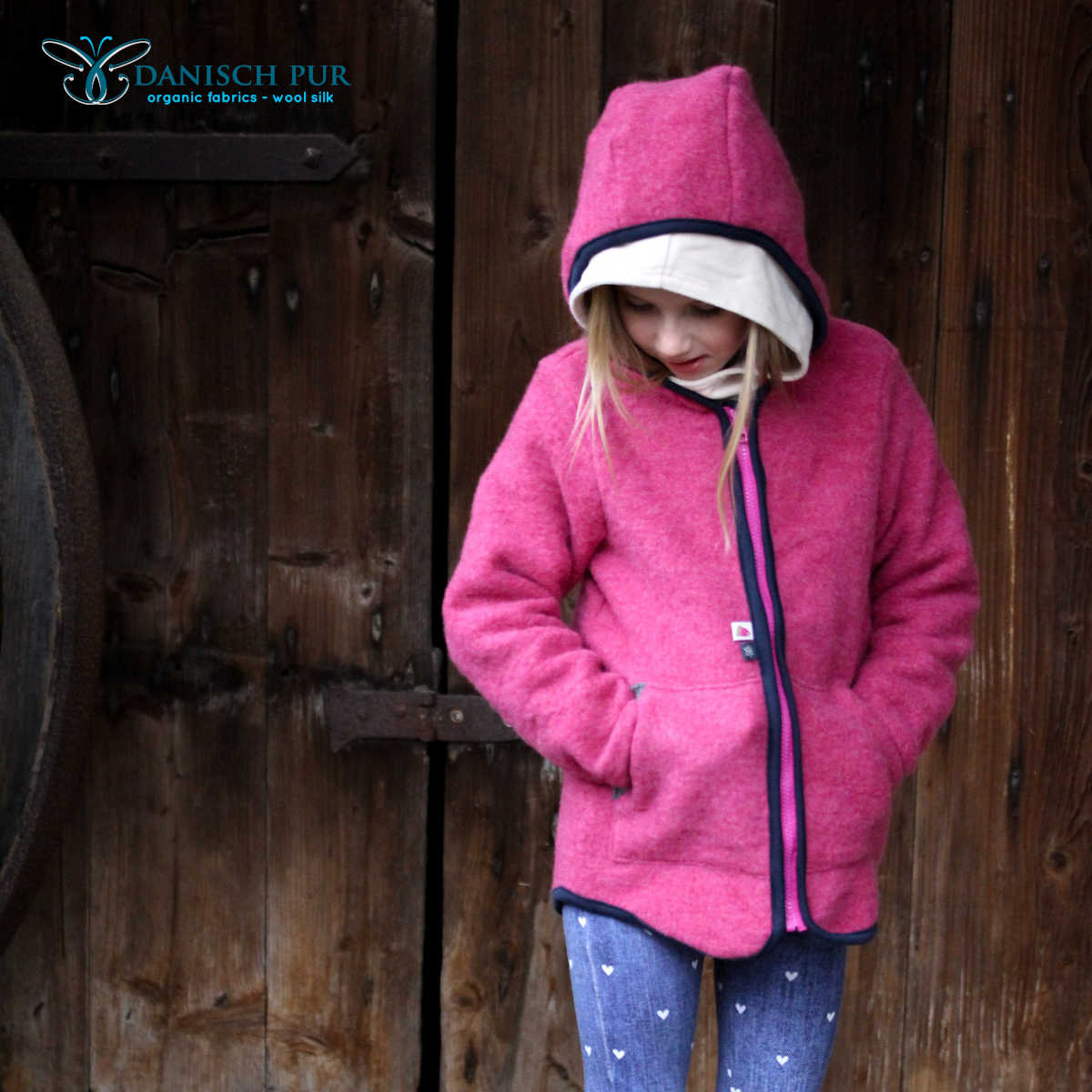 Bio Wollfleece Lampone meliert (100% Schurwolle, Merino, kbt, mulesingfrei)