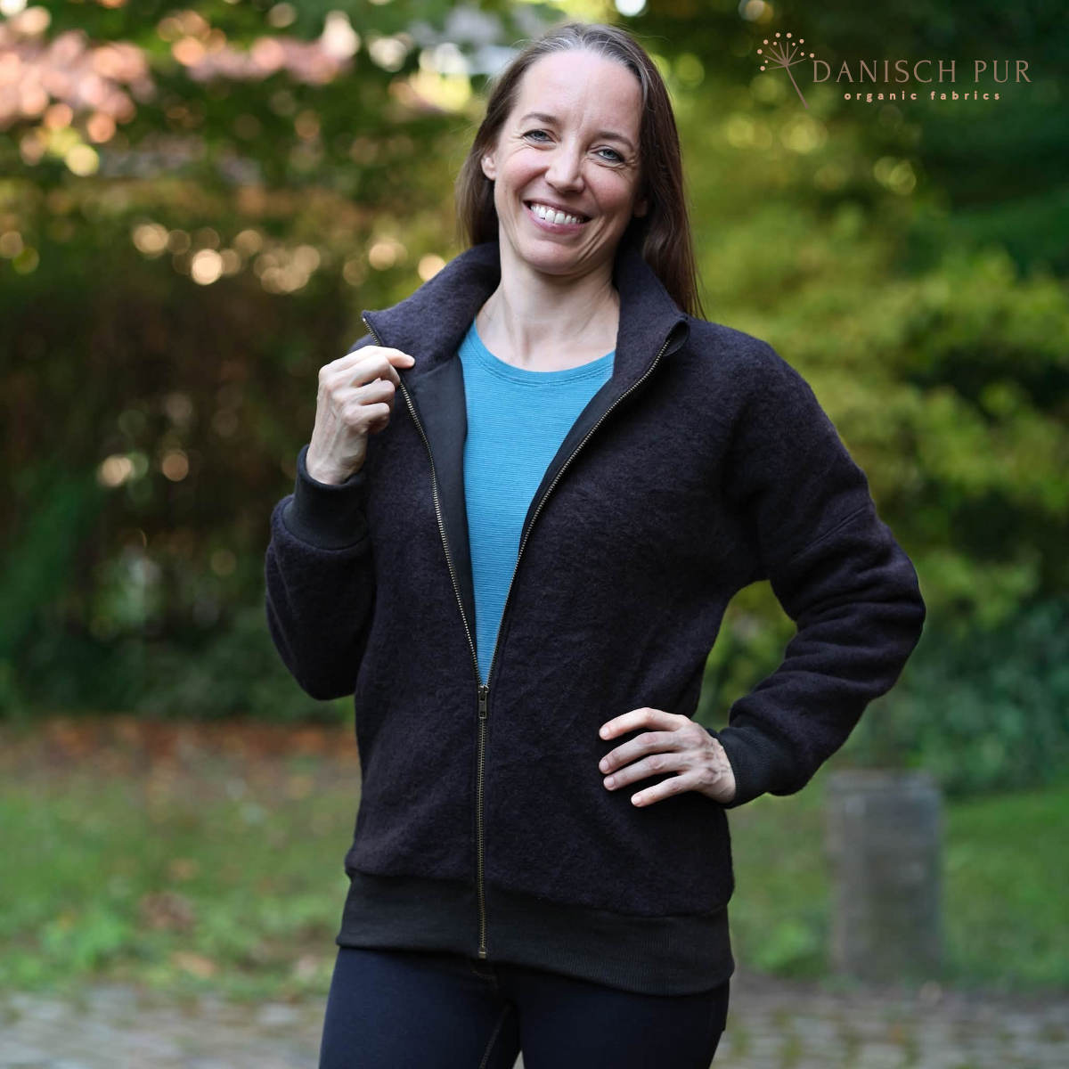 Bio Wollfleece Schwarz meliert(100% Schurwolle, Merino, kbt, mulesingfrei)