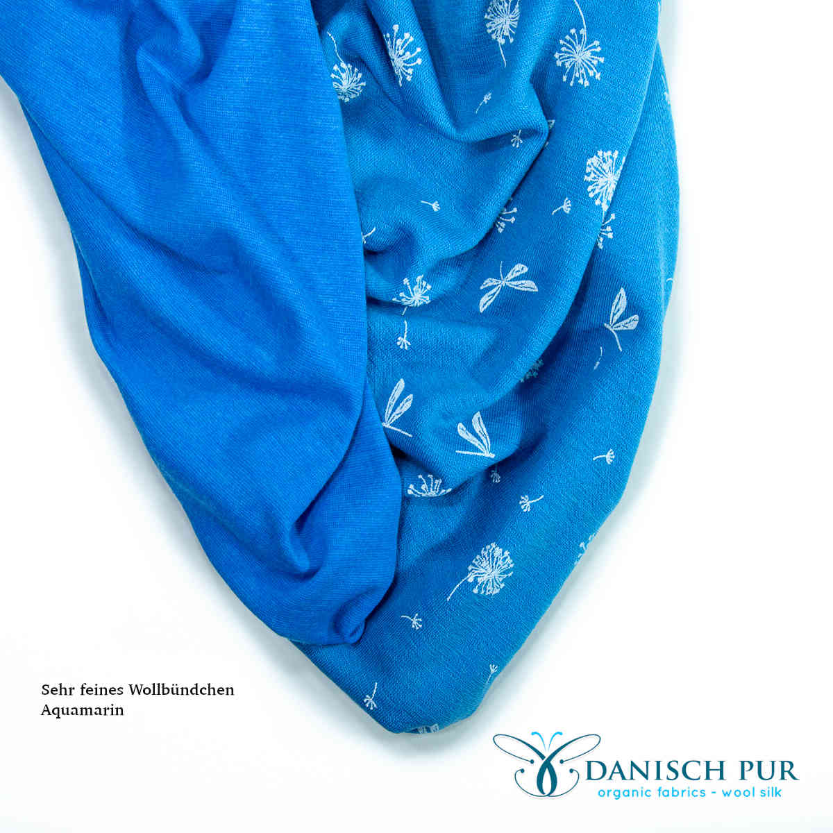 Sehr feines Bio Wollbündchen Aquamarin (kbt, mulesingfrei)