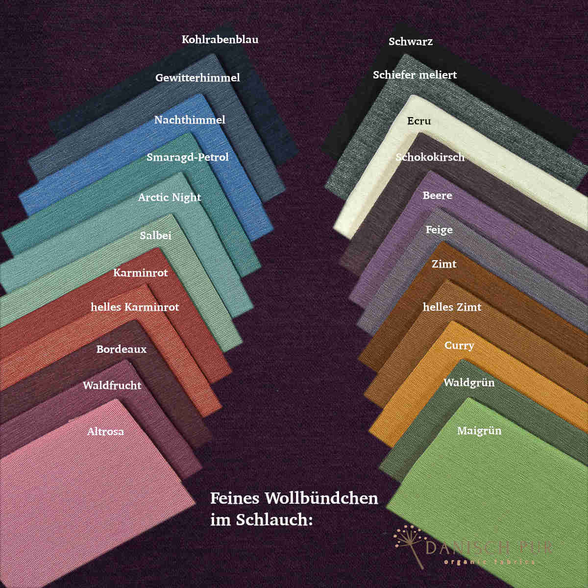 Bio Wolljersey Jacquard Uni Aubergine meliert (100% Schurwolle, Merino, kbt, mulesingfrei)