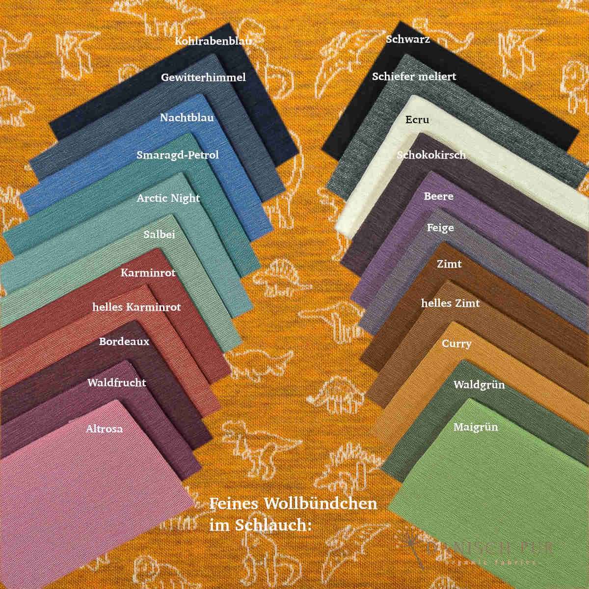 Panel approx. 93cm Jacquard Dino - Panel gold mottled (Merino, kbt, mulesing-free)