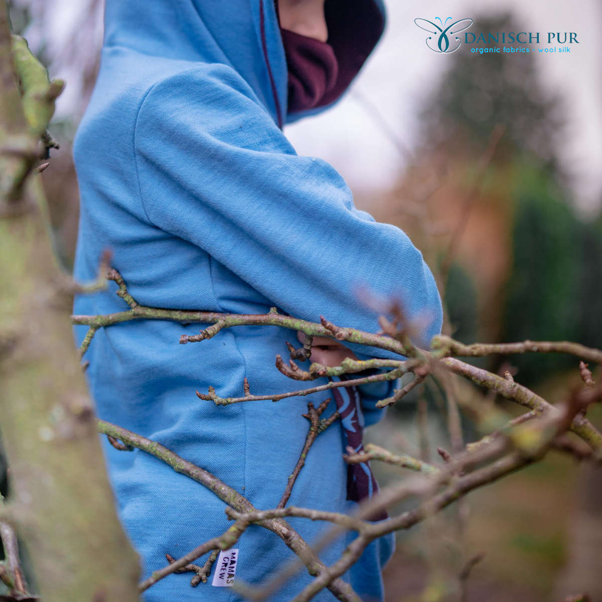 Bio Wolljersey Jacquard Himmelblau Uni (Merino, kbt, mulesingfrei)