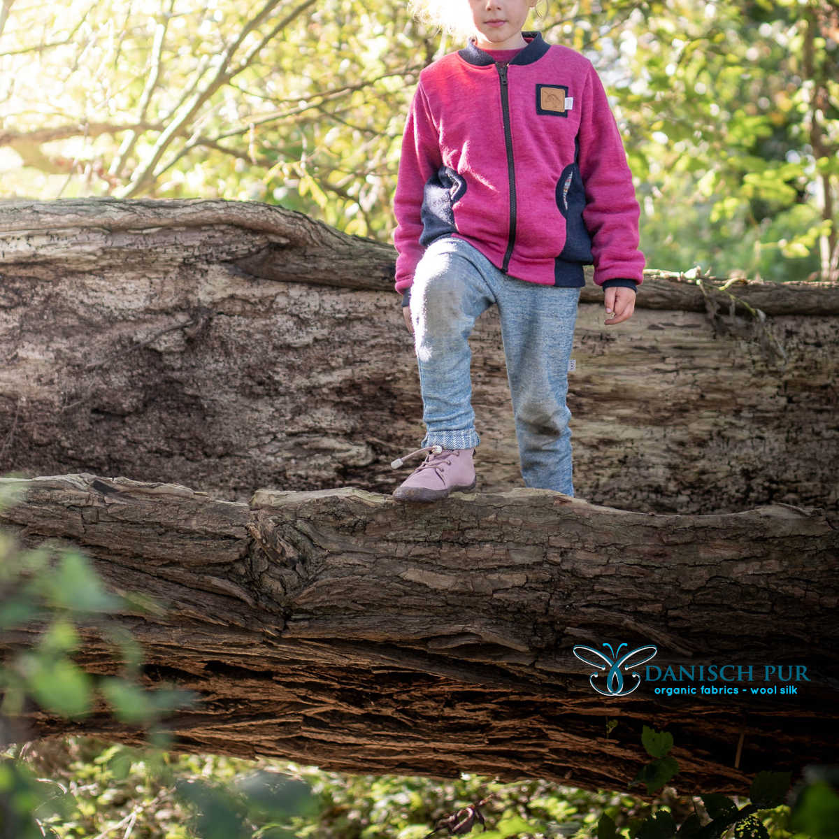 Bio Wolljersey Uni Jacquard Lampone meliert (Merino, kbt, mulesingfrei)