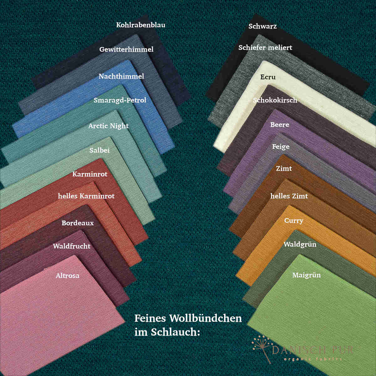 Organic wool jersey jacquard plain petrol mottled (100% virgin wool, merino, kbt, mulesing-free)