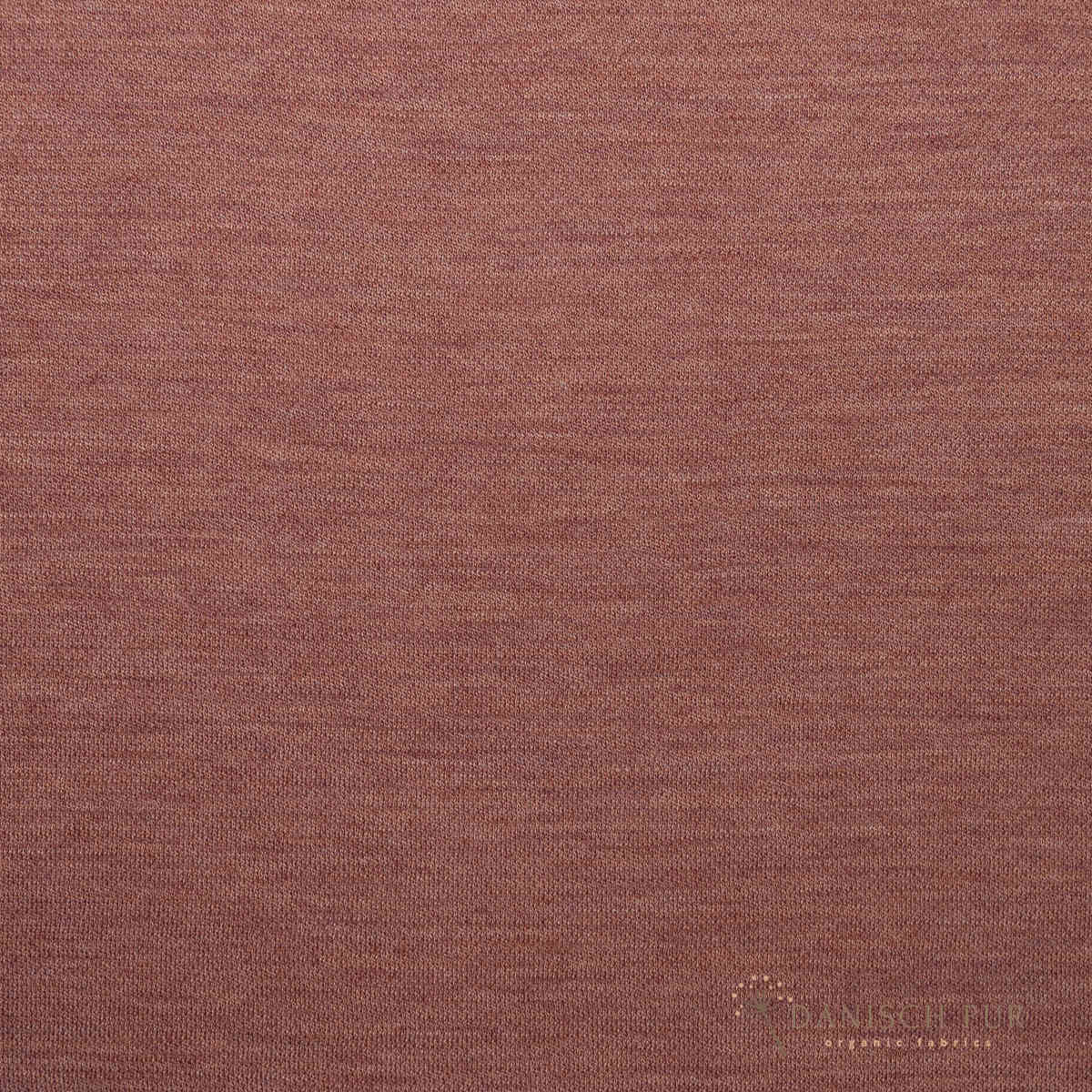 Bio Wolljersey Jacquard Rosenholz meliert (100% Schurwolle, Merino, kbt, mulesingfrei)