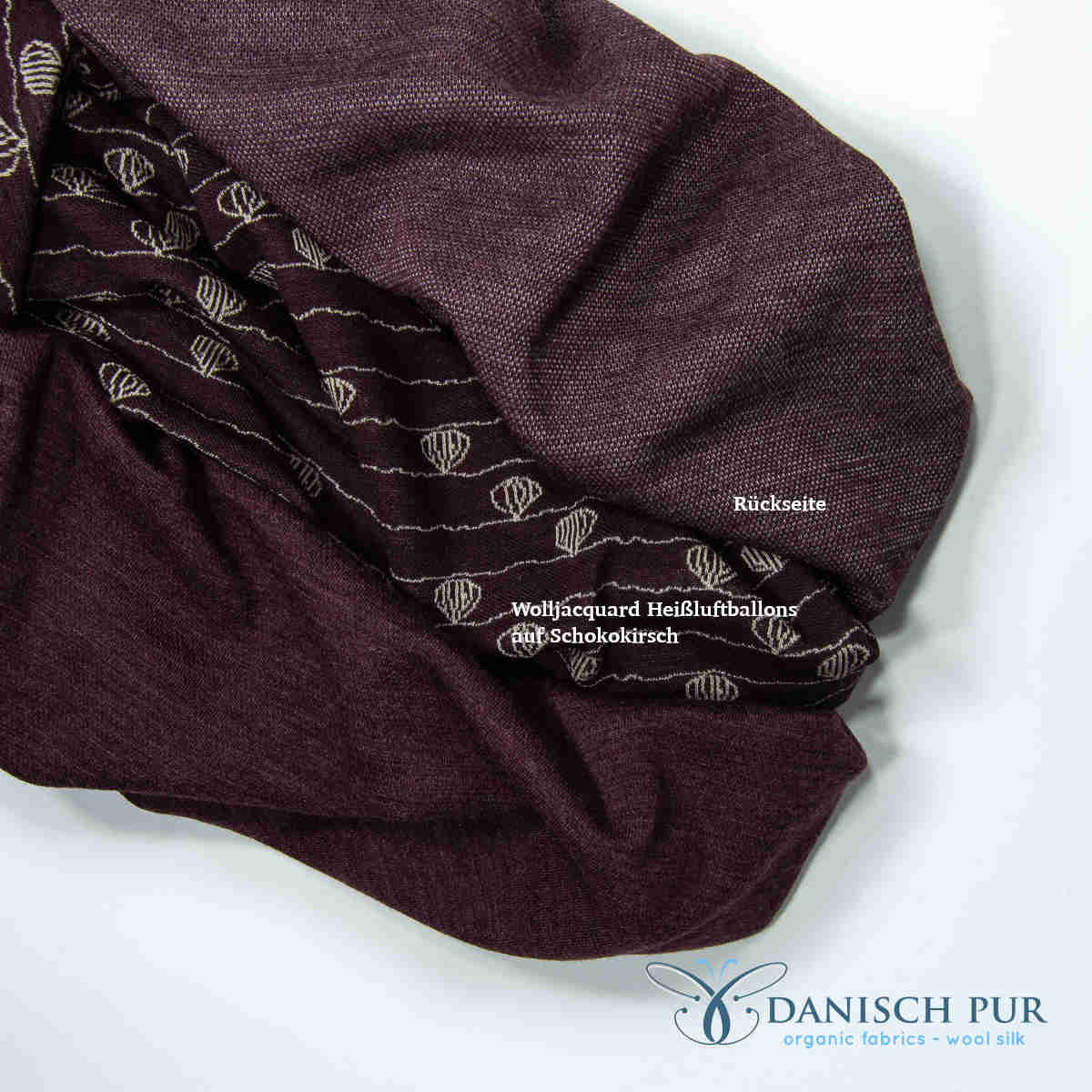 Bio Wolljersey Jacquard Uni Schokokirsch meliert (Merino, kbt, mulesingfrei)