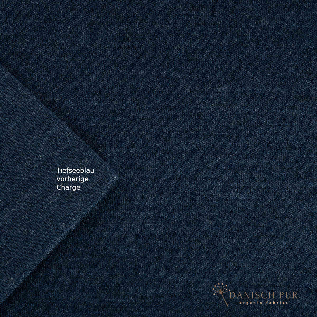 Bio Wolljersey Jacquard Uni Tiefseeblau meliert (Merino, kbt, mulesingfrei)
