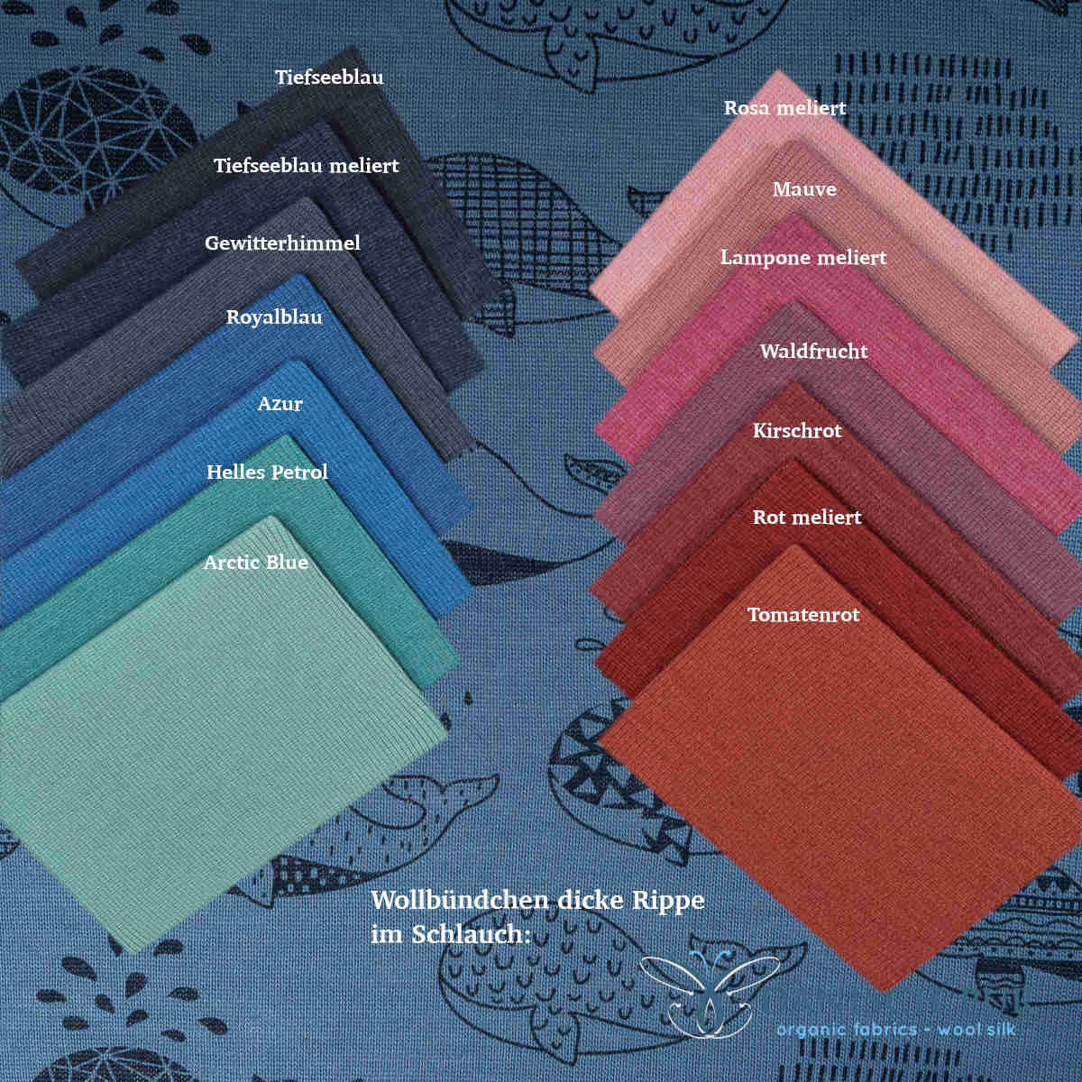 Bio Wale auf Rauchblau Frühlingsstrick Single Jersey (Merino, kbt, mulesingfrei)