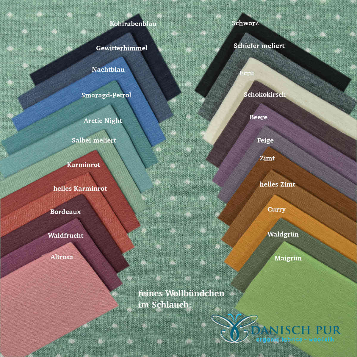 Bio Wolljersey Punkte auf Salbei meliert Jacquard (Merino, kbt, mulesingfrei)