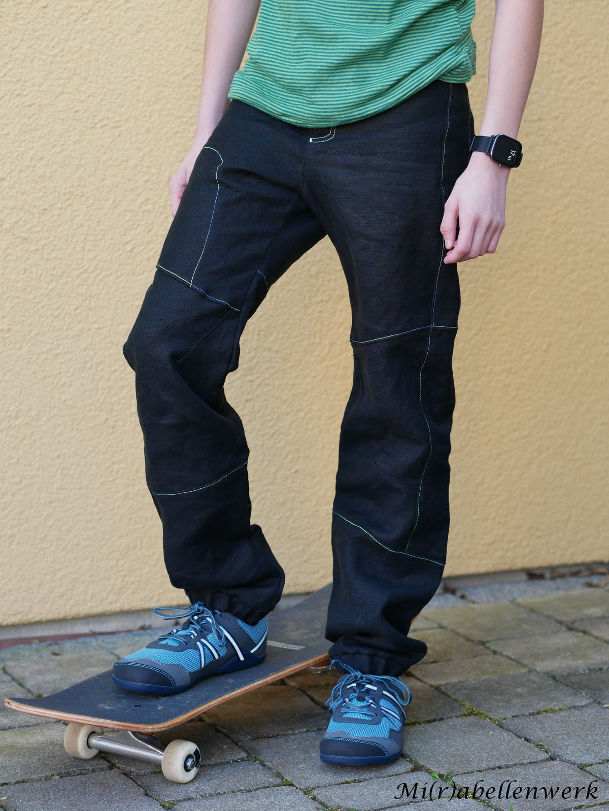 Coupon 40 cm Webware reiner Hanf Canvas Schwarz