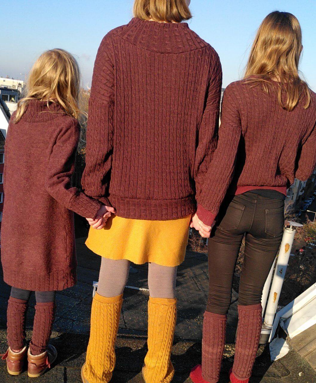 Dicker Bio Wolljersey Zopfstrick Schoko-Kirsch meliert (Merino, kbt, mulesingfrei)