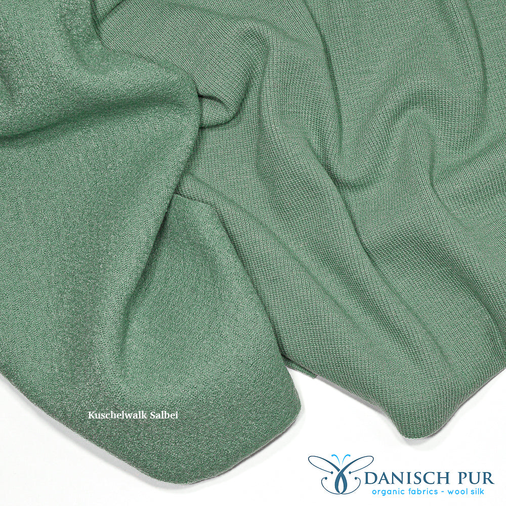 Bio Wollbündchen Salbei (kbt, mulesingfrei) Rippe im Schlauch