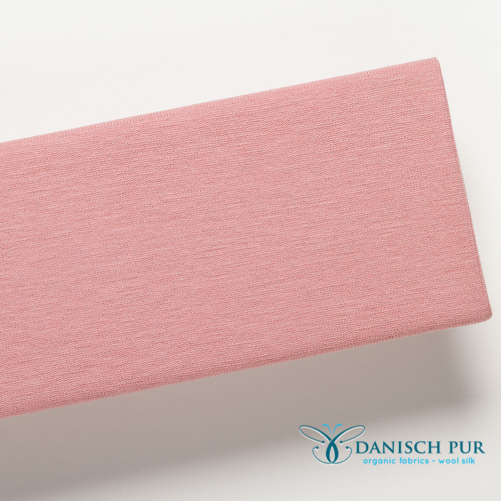 Bio Wollbündchen rosa meliert (kbt, mulesingfrei) Rippe im Schlauch