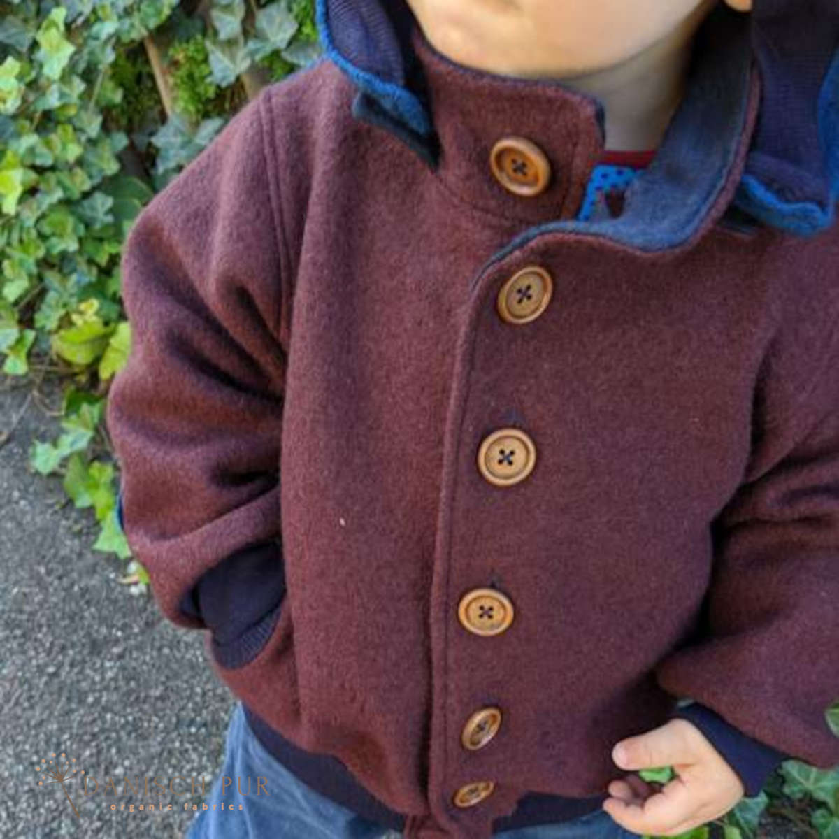 Cozy walk in chocolate cherry - organic wool walk as merino wool walk