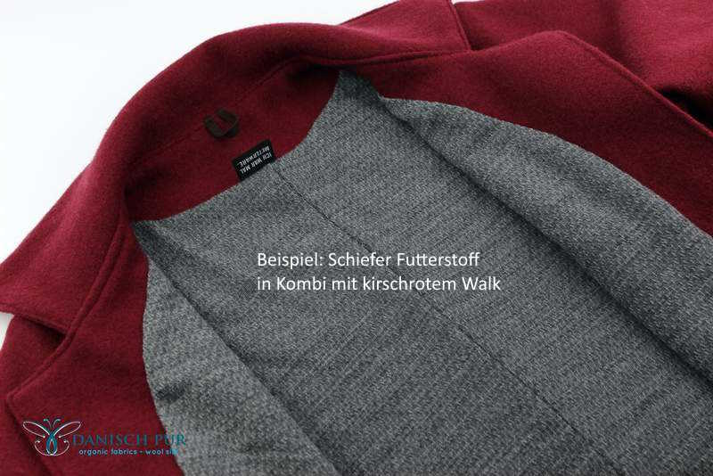 Futterstoff - Mantelfutter-Strukturfutter Wolle (Merino, kbt, 100%) Petrol meliert