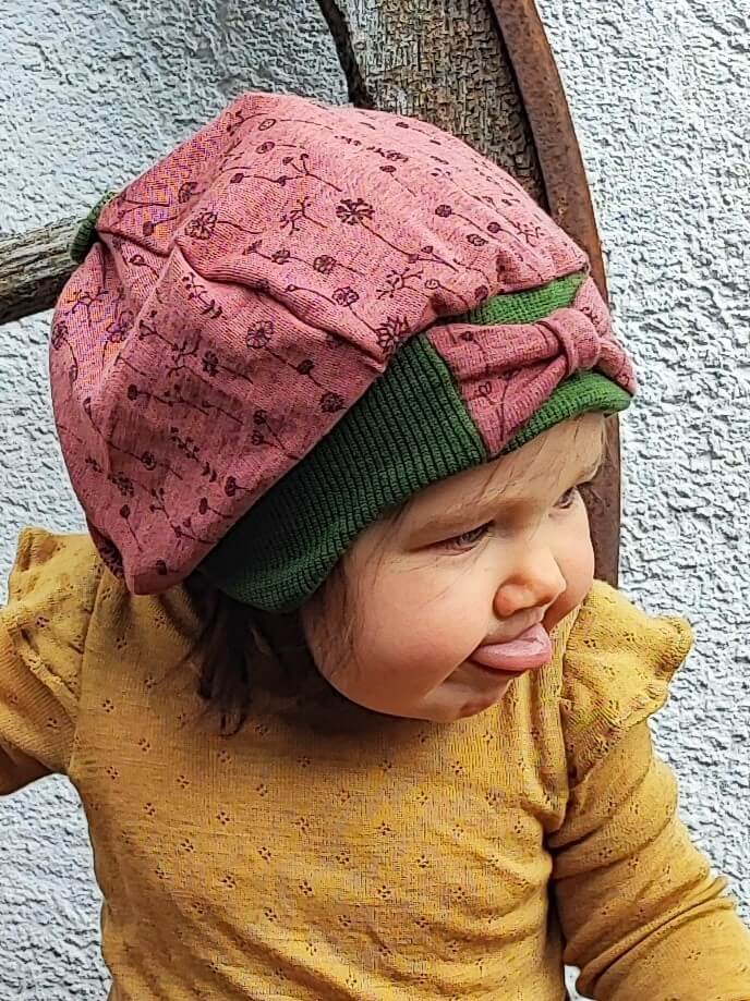 Schnittmuster "Hat Butterfly" Ballonmütze mit Schleife und Ohrenklappen bis 60 cm Kopfumfang, von t-design