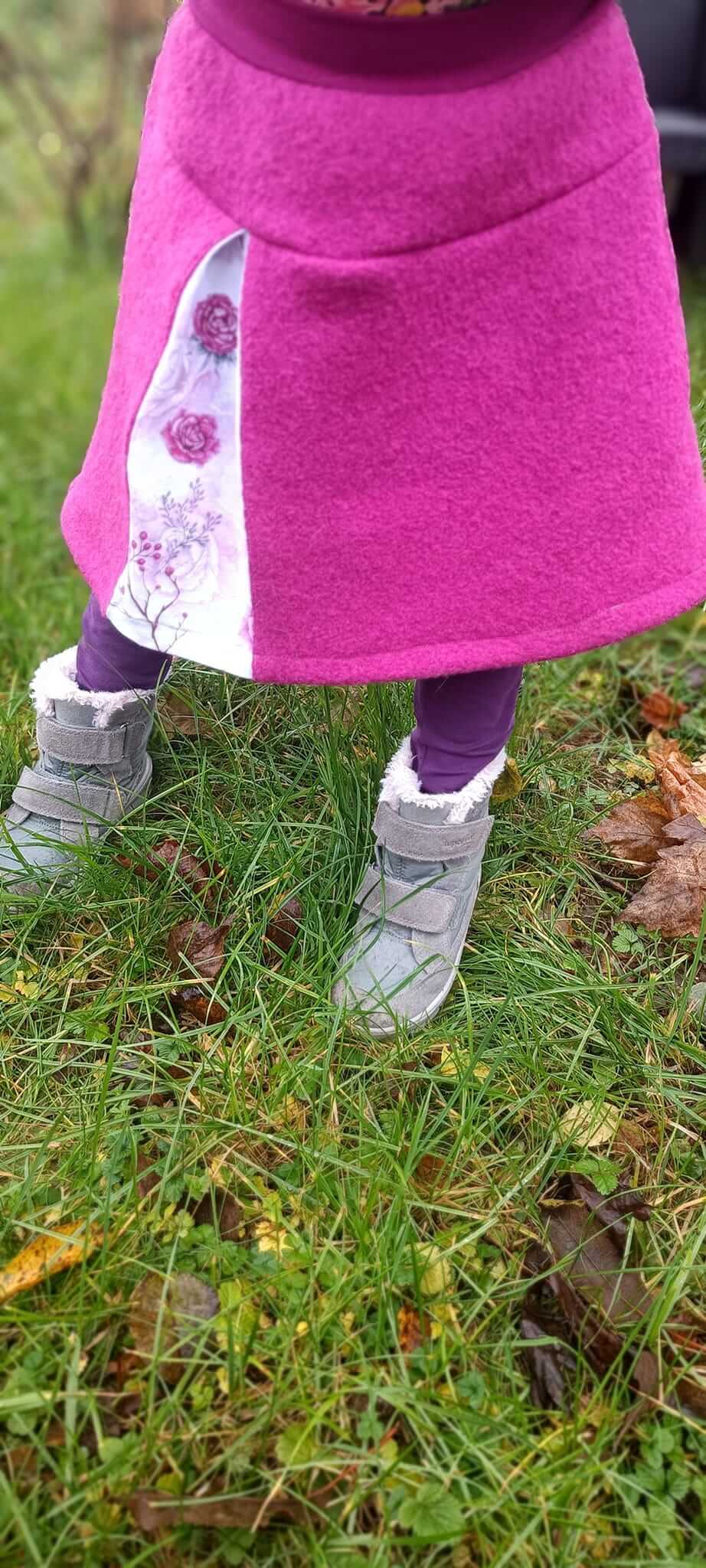 Schnittmuster "Miss Walk" Kinderrock aus Walk mit pfiffiger Falte, 74-164 von t-design, inkl Beamer Datei