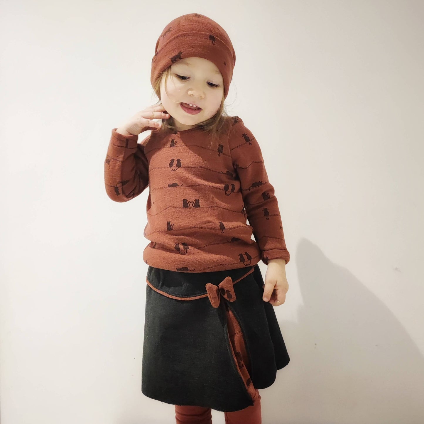 Schnittmuster "Miss Walk" Kinderrock aus Walk mit pfiffiger Falte, 74-164 von t-design, inkl Beamer Datei