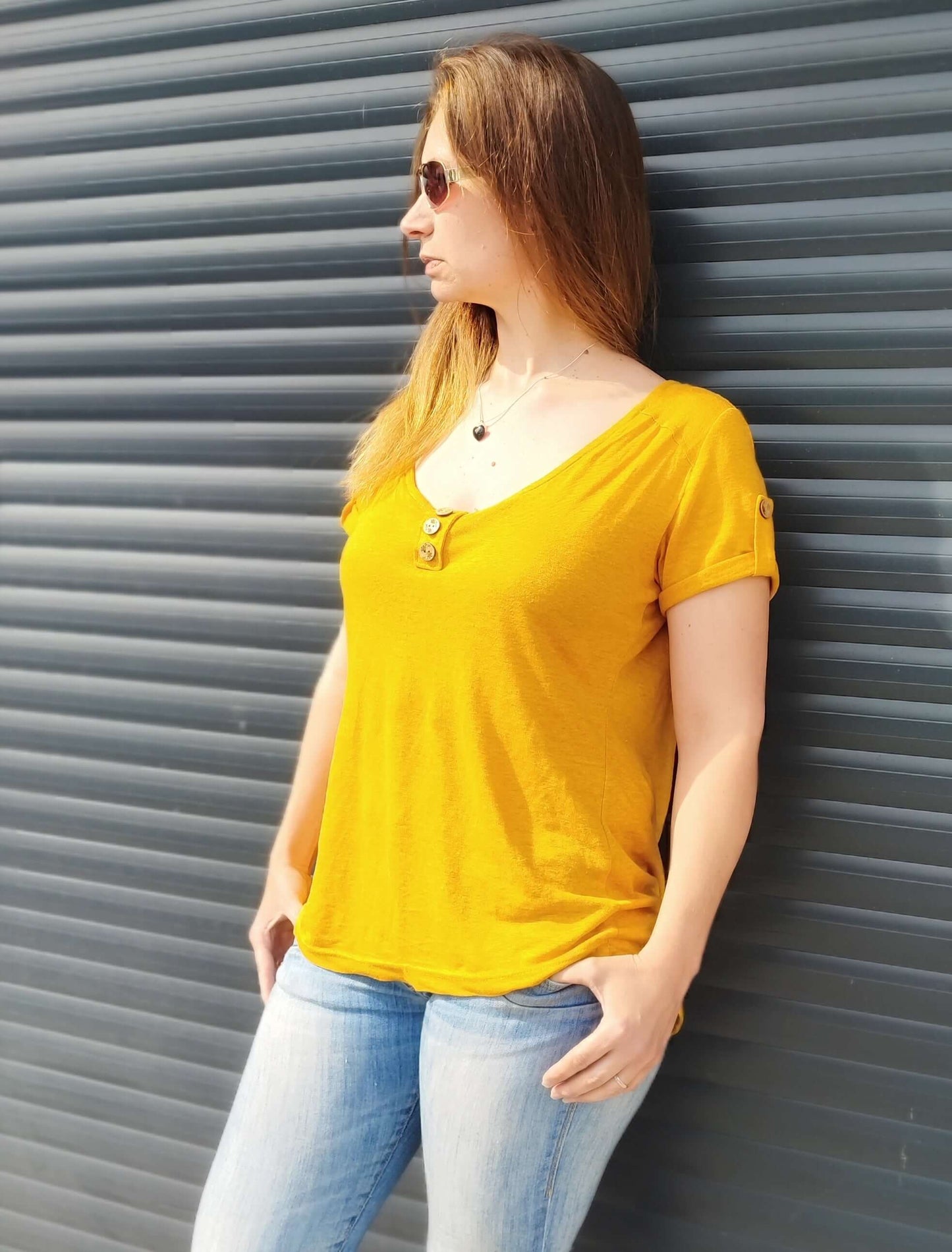 Schnittmuster "Summer Blues" - eine Bluse mit raffinierter Raffung, 32-46, von t-design, inkl. Beamerdatei