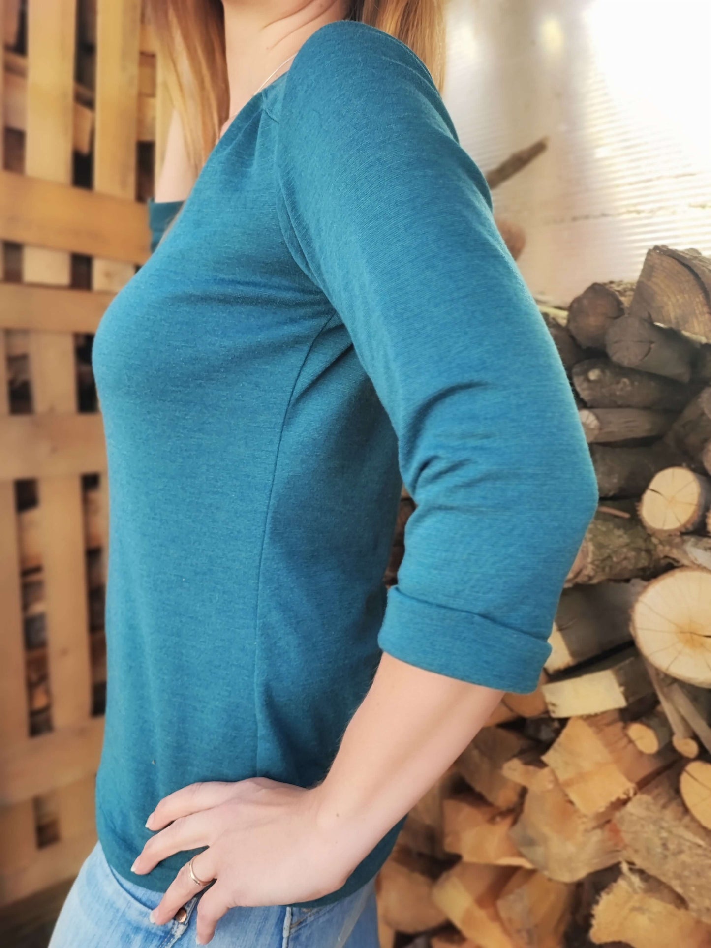 Schnittmuster "Summer Blues" - eine Bluse mit raffinierter Raffung, 32-46, von t-design, inkl. Beamerdatei