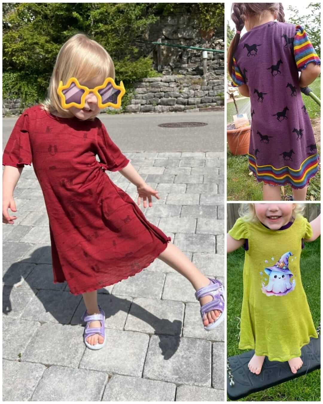 Schnittmuster "Summer Wind" Wolle Seide Kleid, 86-140 von t-design, inkl Beamer Datei