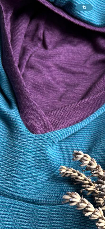 Bio Wolljersey/Wollinterlock Tricolore Blau-Cino (Merino, kbt, mulesingfrei)