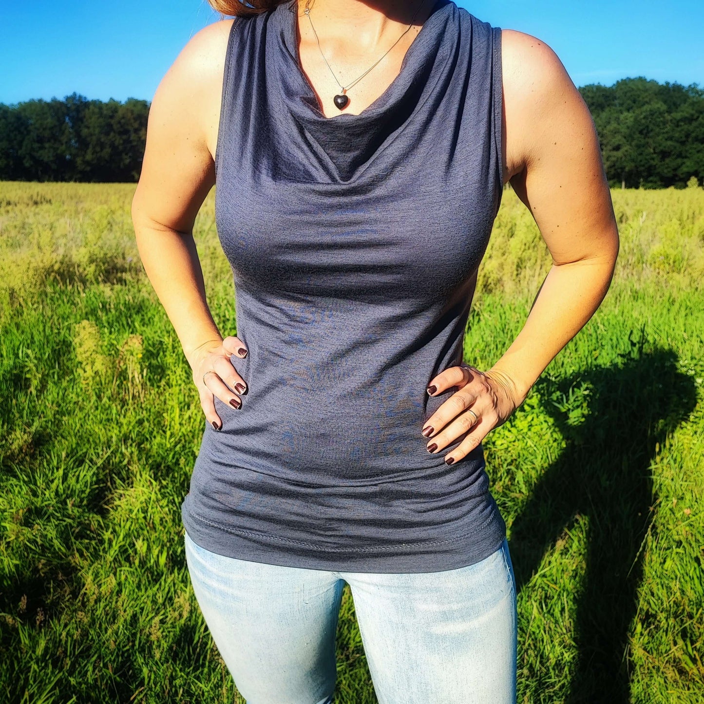 Schnittmuster Wasserfall-Shirt/Kleid "Tania" Gr. 32-46, von t-design, inkl. Beamerdatei