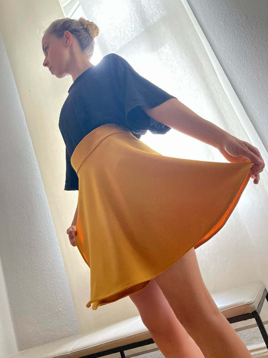 Schnittmuster Wickelrock "Mirabell" für Webware XS-XL, von t-design, inkl. Beamerdatei