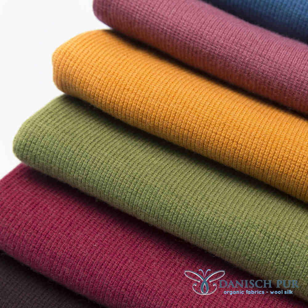 Organic wool cuffs petrol (organic, mulesing-free) rib in a tube