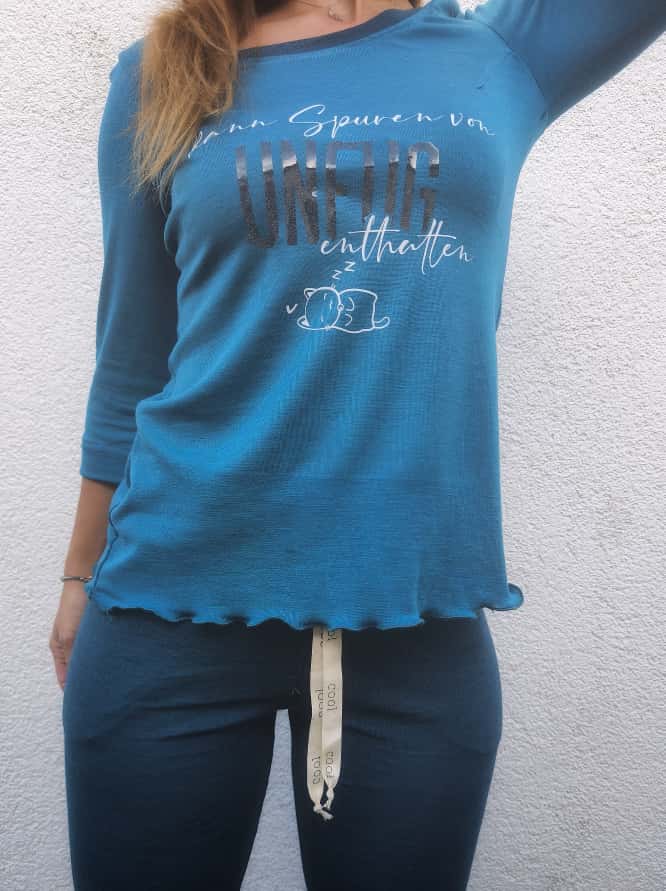 20% Rabatt bis 22.06. Schnittmuster Chill & Sleep Loungewear Shirt 32-46 von t-design, inkl Beamer Datei