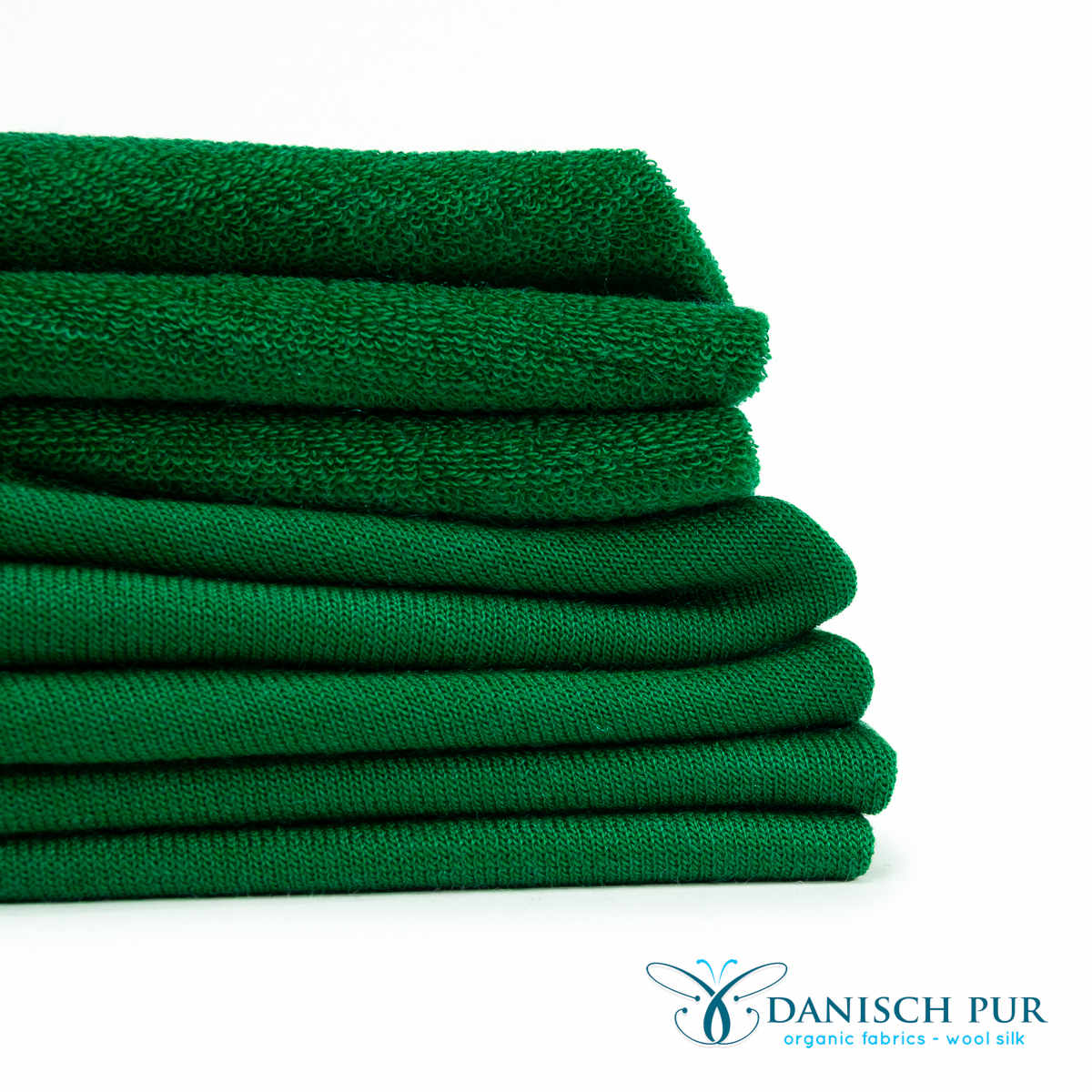 Bio Wolle/Lyocell Frottee dunkles Sommergrün (Merino, kbt, mulesingfrei)