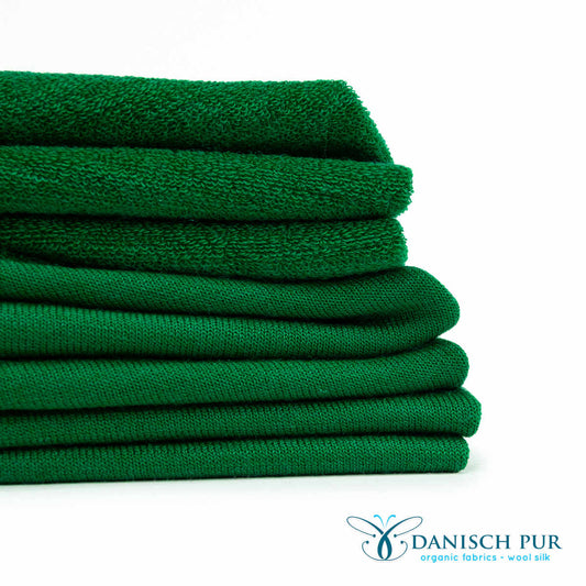 Bio Wolle/Lyocell Frottee dunkles Sommergrün (Merino, kbt, mulesingfrei)