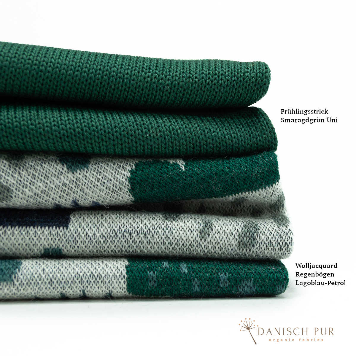 Bio Wolljersey Jacquard Wolken Lagoblau-Petrol  (Merino, kbt, mulesingfrei)