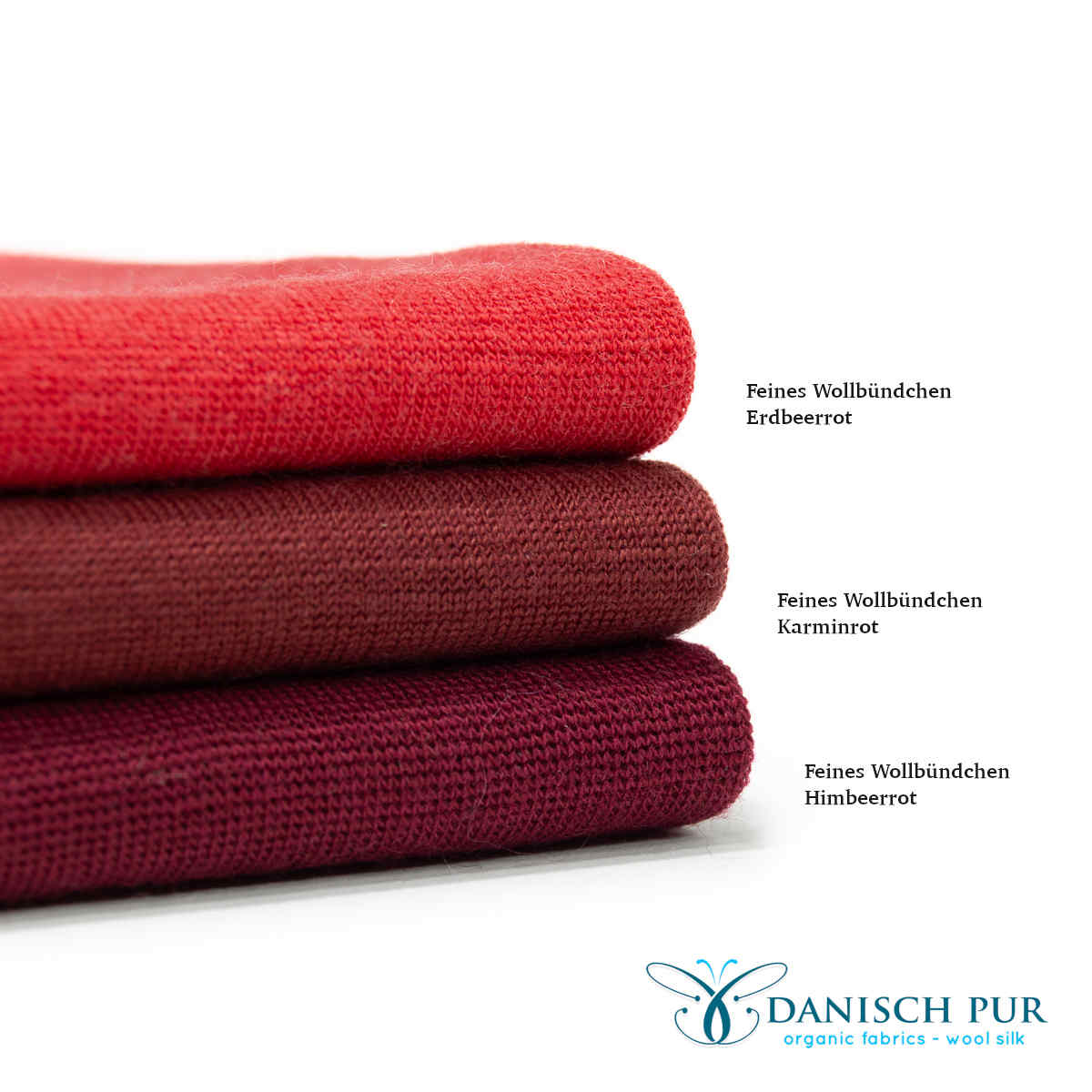 Fine organic wool cuffs light crimson (organic, mulesing-free) in a tube