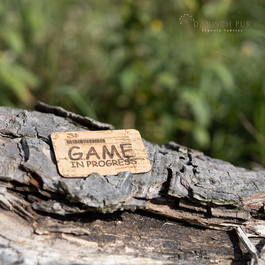 Korkpatch- Korklabel "Game in progress"